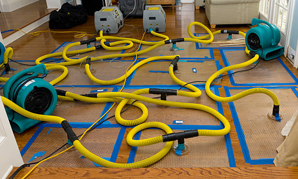 Professional Flood Damage Restoration technician working in Bourneville, OH